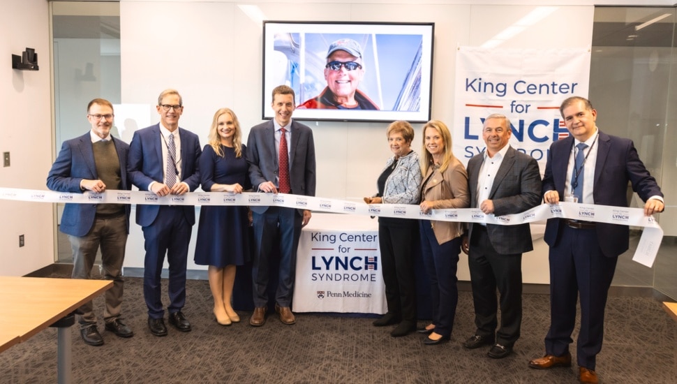 Penn executives with a ceremonial ribbon-cutting for the King Center for Lynch Syndrome was celebrated in December 2025.