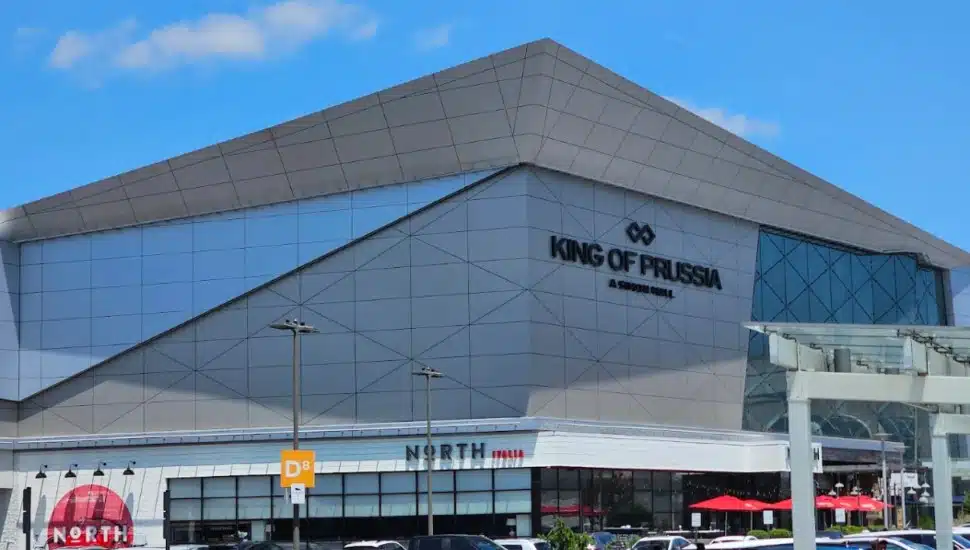 Outside of the King of Prussia Mall.