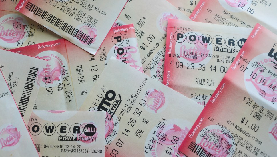 Assorted lottery tickets.