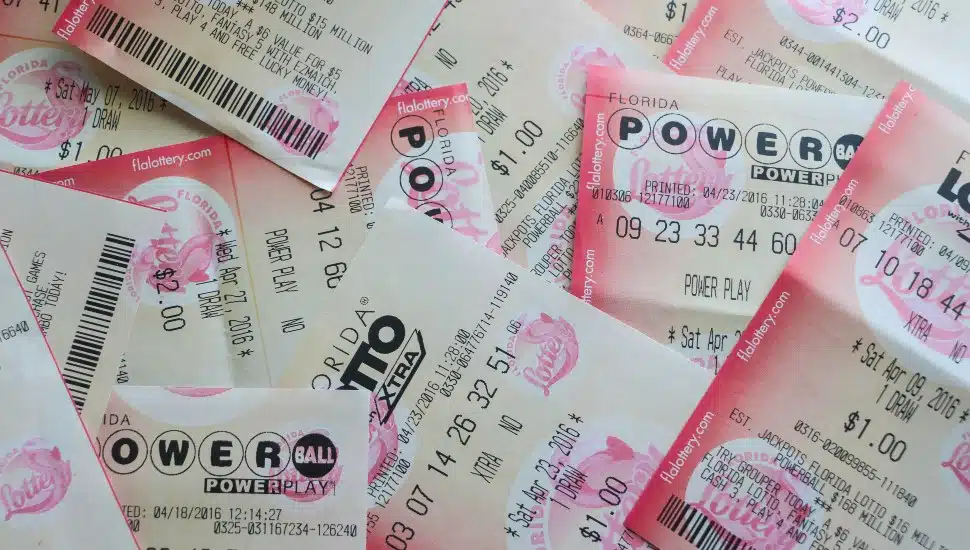 Assorted lottery tickets.