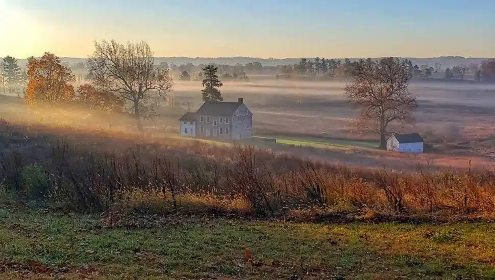 Maurice Stephens House at dawn.