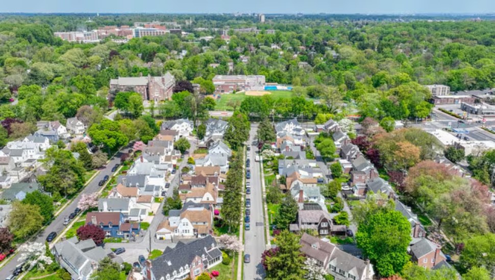 An aerial view of Penn Wynne.