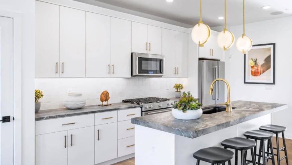 A new kitchen at Toll Brothers' Regency at Rockhill Ridge in Sellersville.