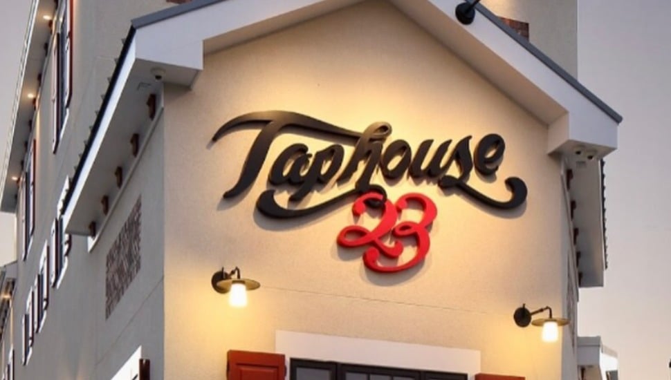 The sign outside the former Taphouse 23.