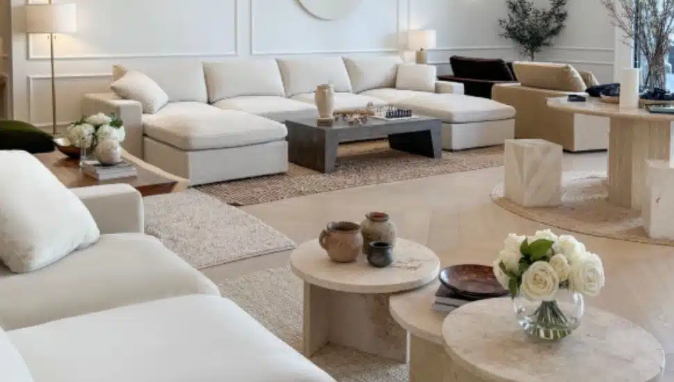 A showroom displaying the 7th Avenue modular sofa.