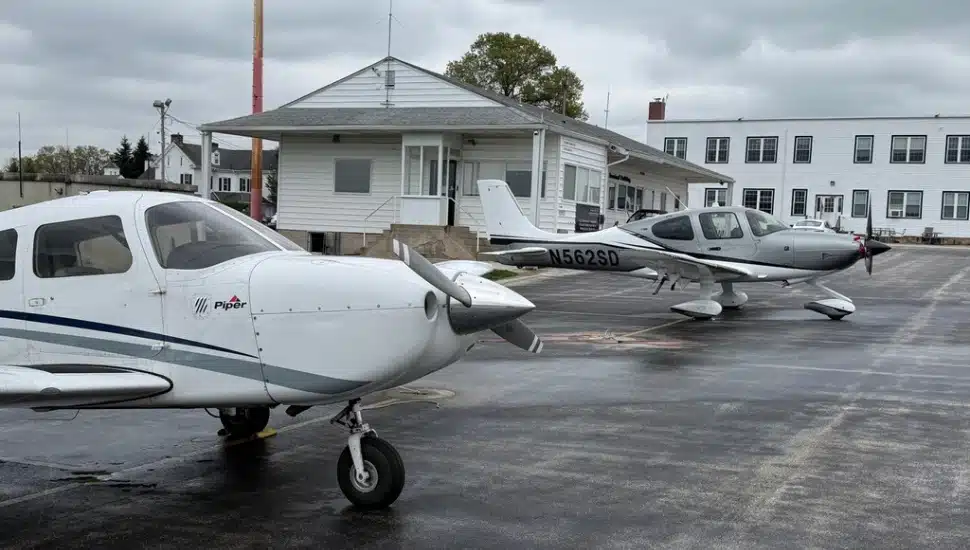 Private planes at Blue Bell's Wings Field.