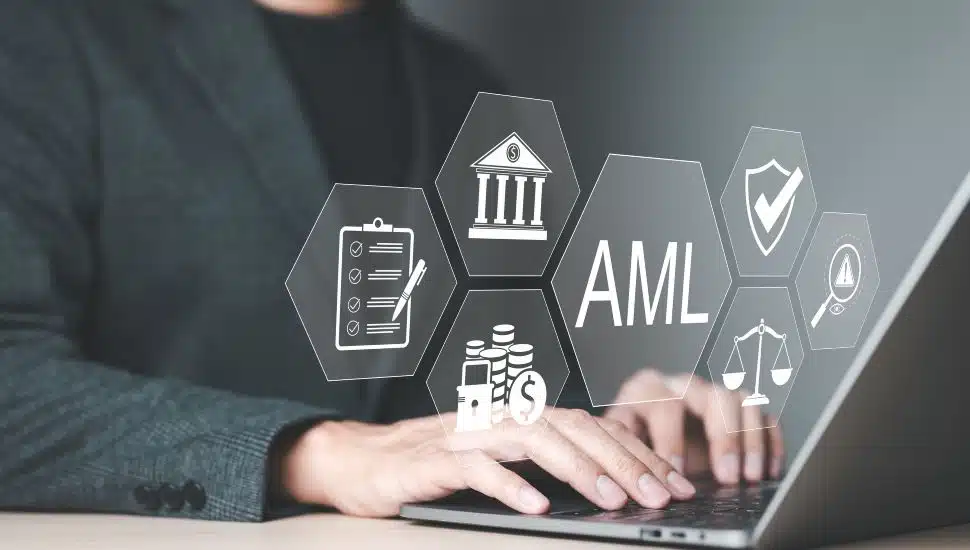 AML Anti-Money Laundering Financial Compliance Concept.