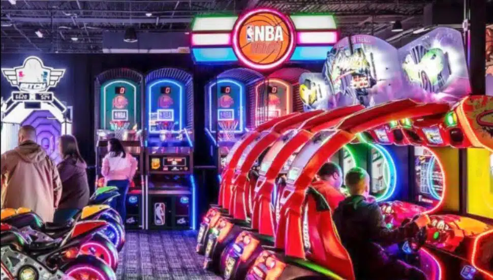 Dave & Buster's game room.