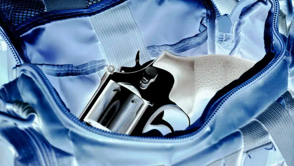 Xray scan detects weapon in criminals briefcase
