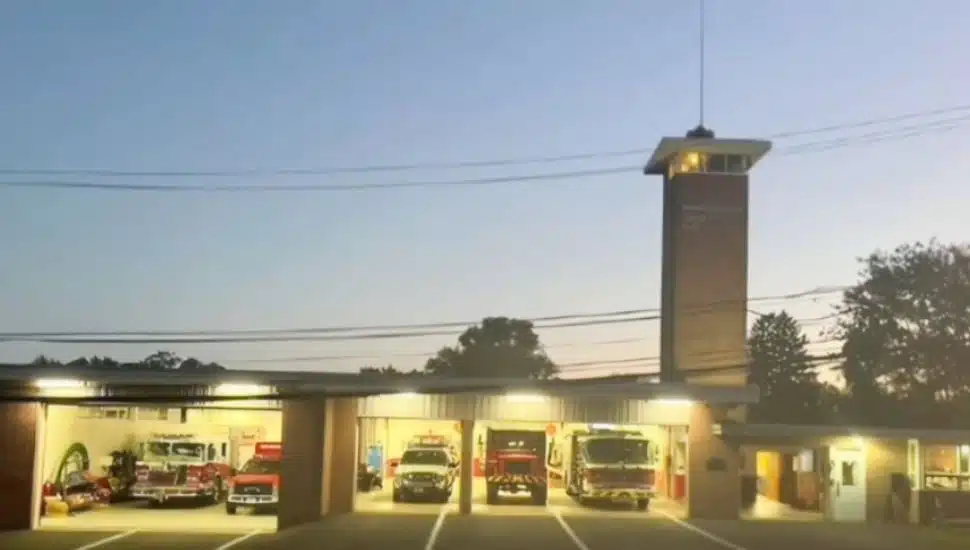 The garage at the Huntingdon Valley Fire Company.