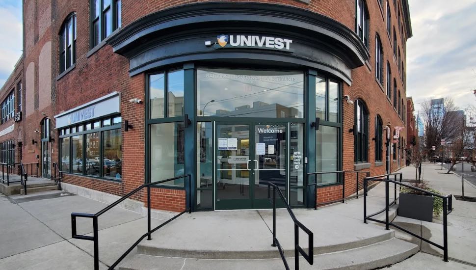 Out front of a Univest branch in Philadelphia.