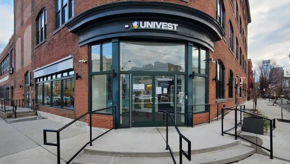 Out front of a Univest branch in Philadelphia.