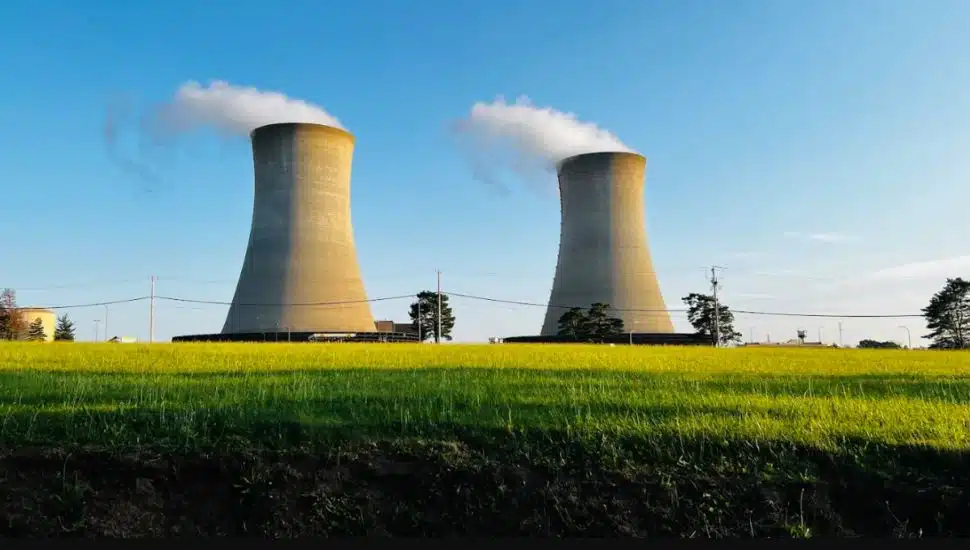 The Limerick Generating Station smoke stacks.