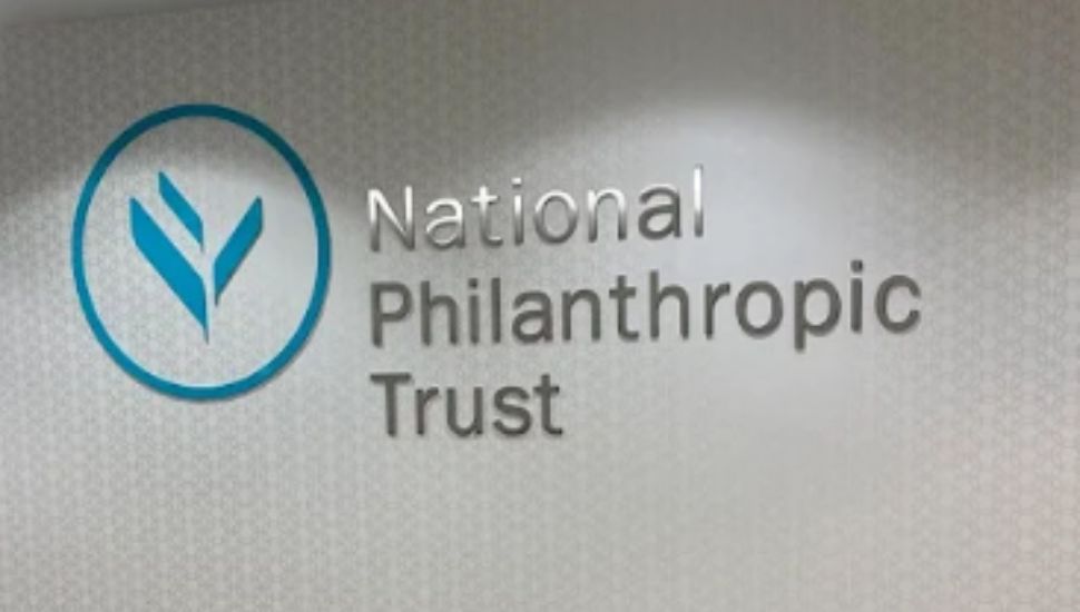 Inside lobby of the National Philanthropic Trust in Jenkintown.