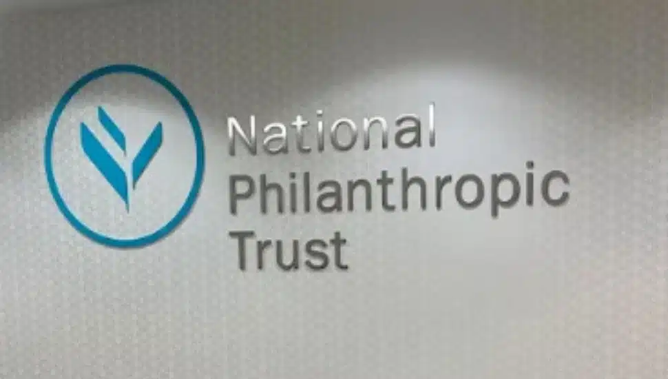 Inside lobby of the National Philanthropic Trust in Jenkintown.