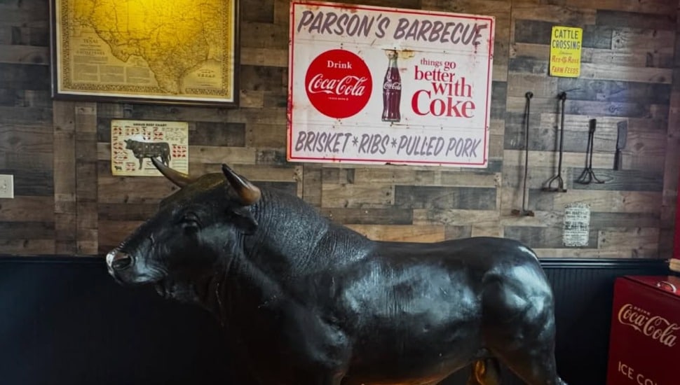 Inside John Parson's Texas Barbecue in Colmar.