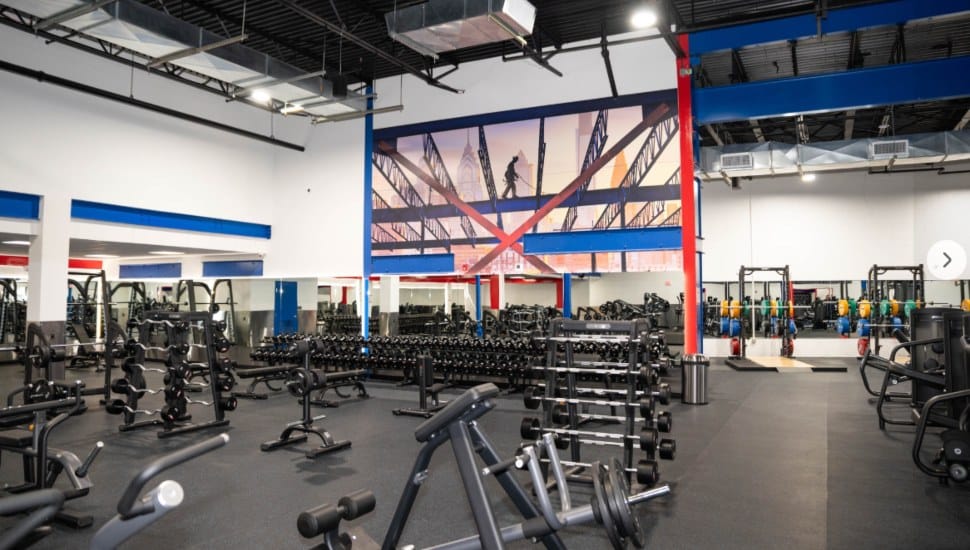 The weight room of a Philly Fitness.