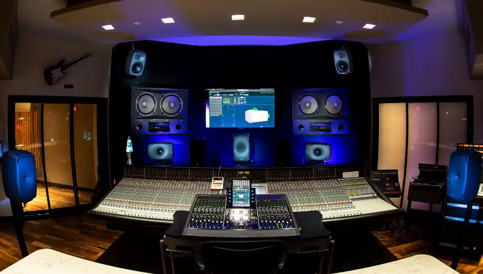The state-of-the-art Mix Room sound recording studio.