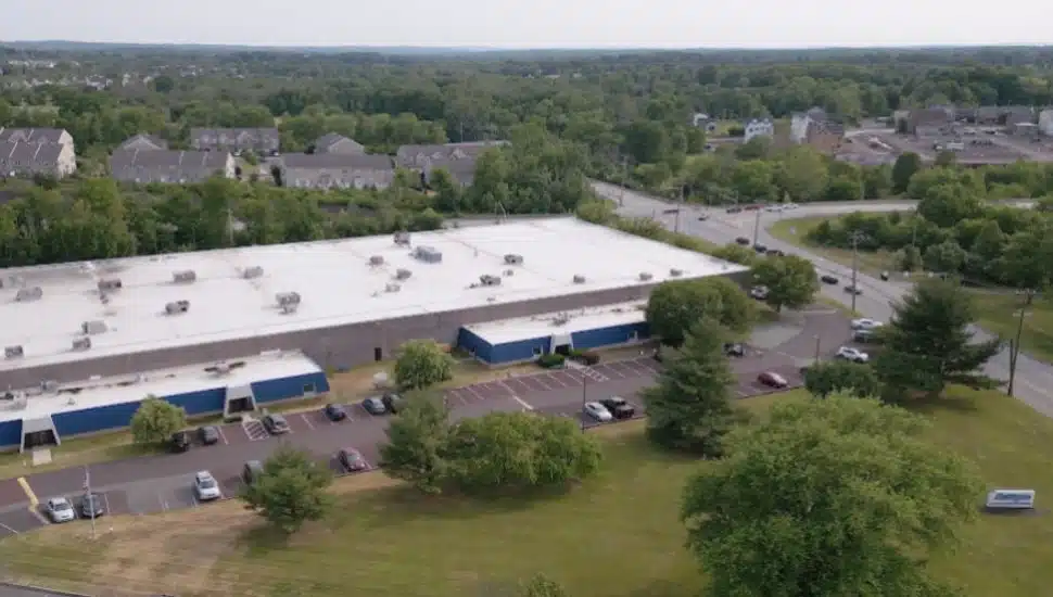 An aerial view of Accupac's Souderton campus.