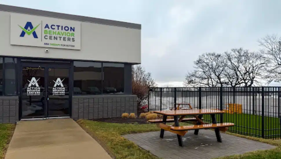 Out front of the new Actions Behavior Center.