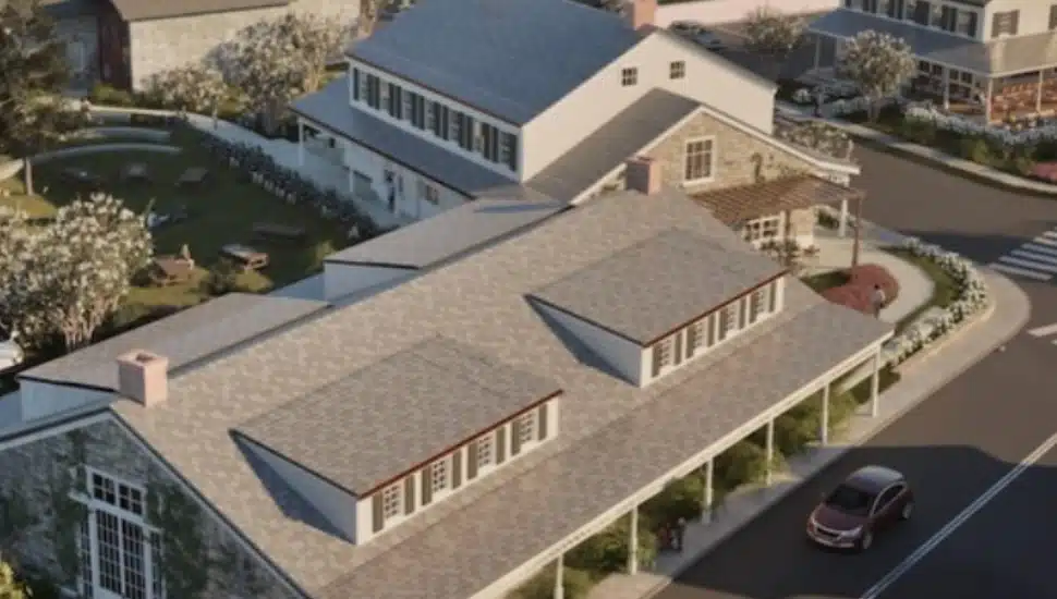 A rendering of new buildings in Jeff Yass-backed Gladwyne Square.