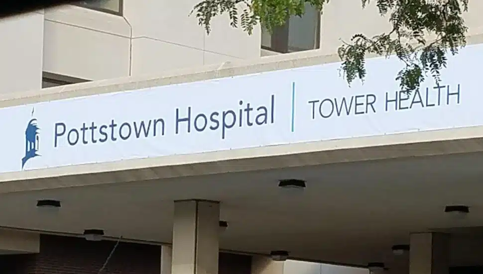 Pottstown Hospital and Tower Health sign.