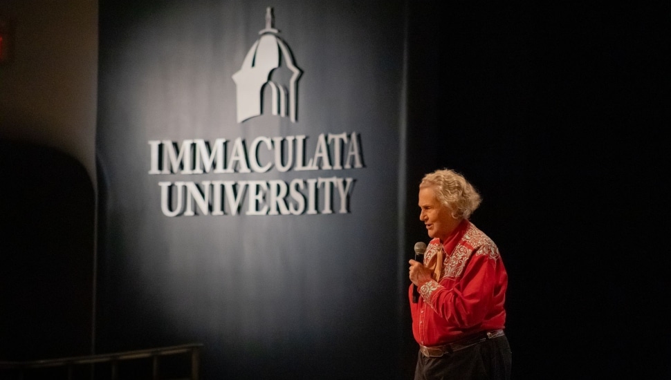 Temple Grandin speaks at Immaculata University.