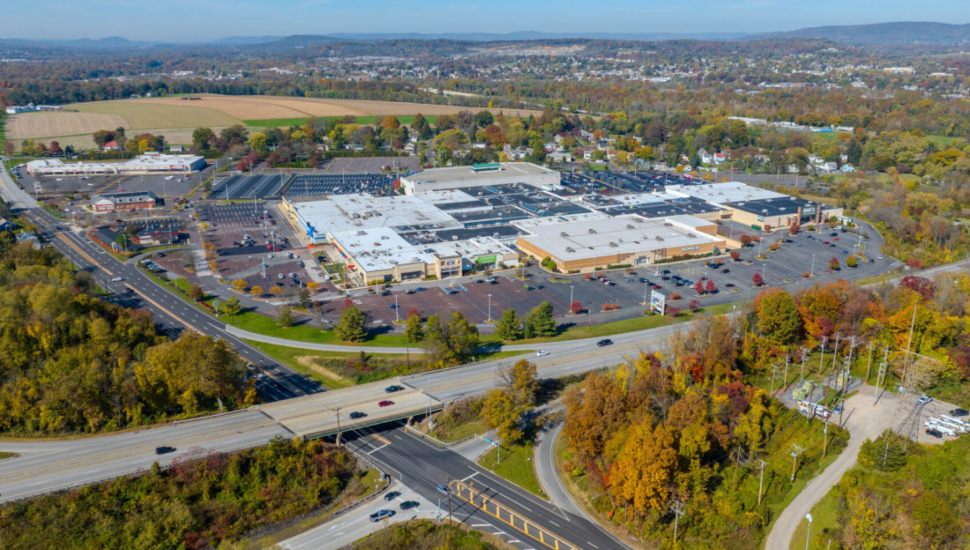 Aerial view of Coventry Mall/The Shoppes at Coventry.