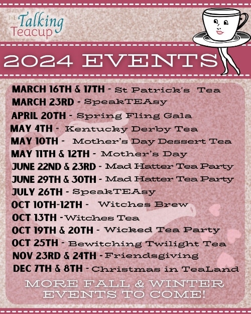 The Talking Teacup 2024 Event Calendar